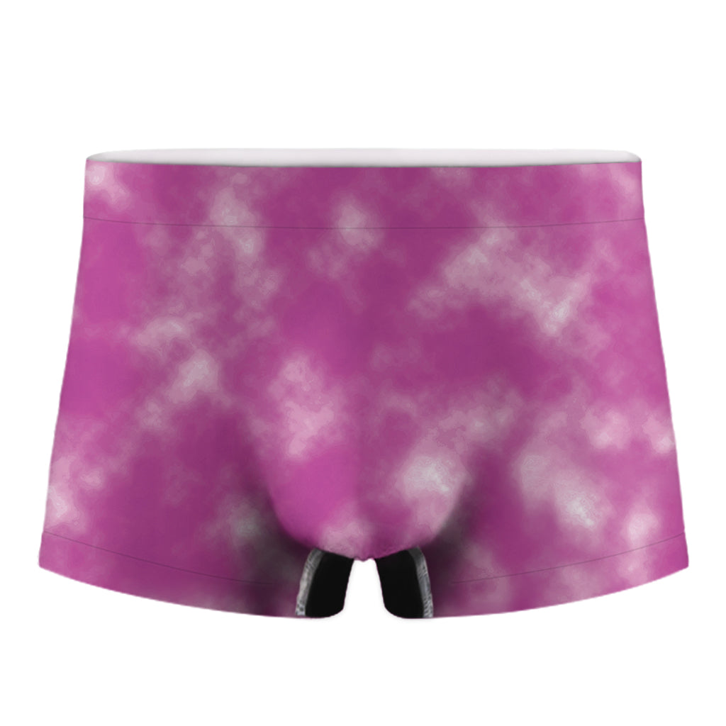 Pink Tie Dye Print Men's Boxer Briefs