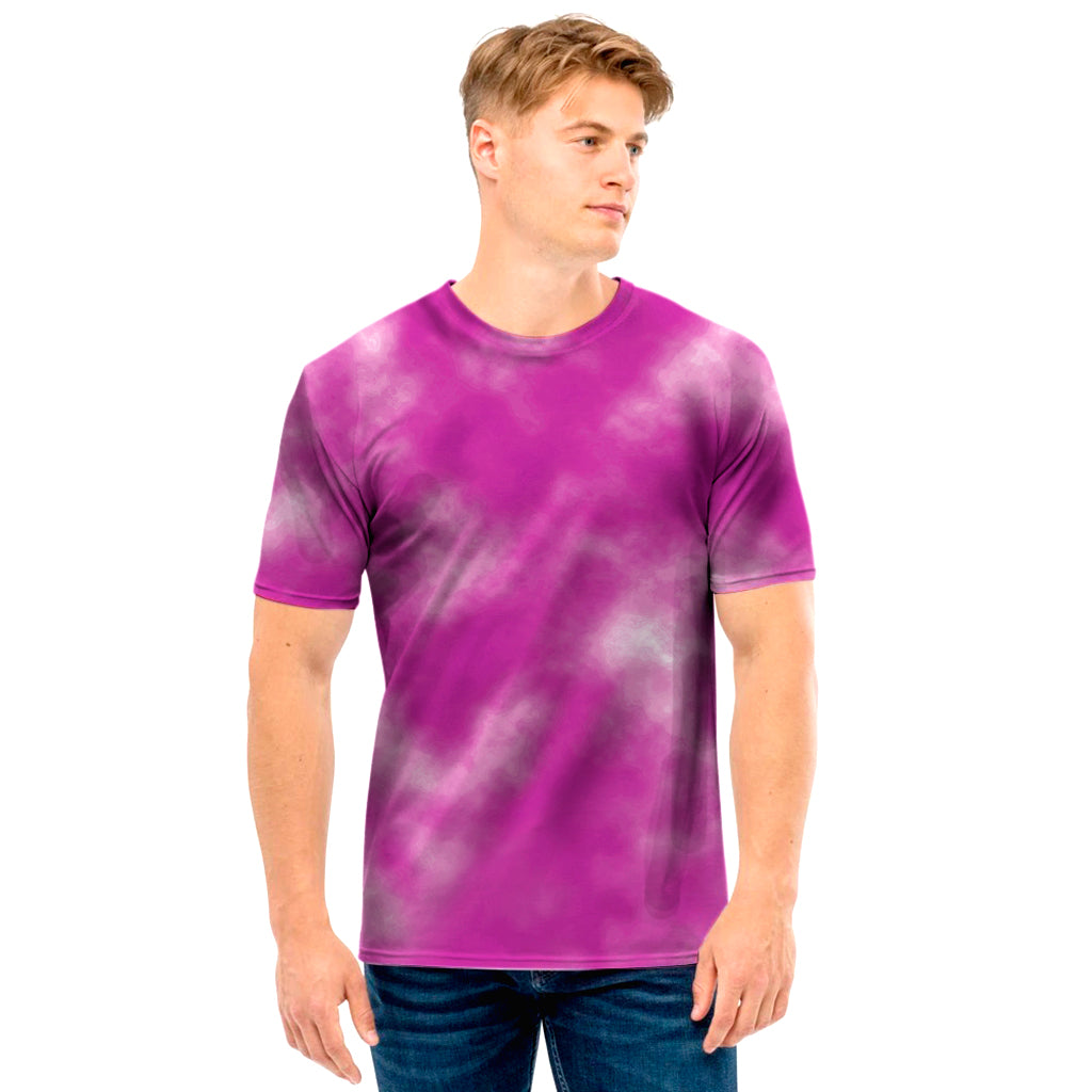 Pink Tie Dye Print Men's T-Shirt