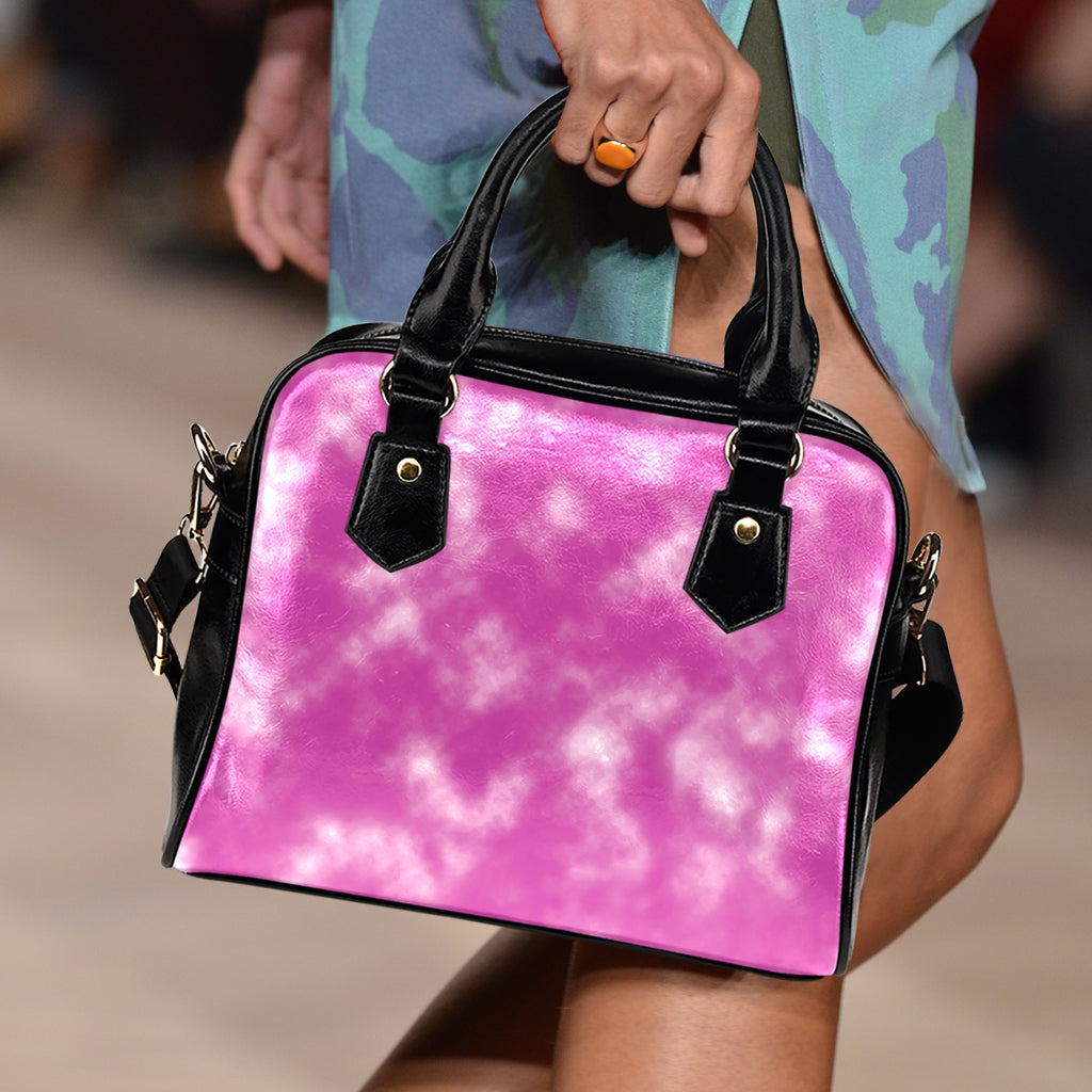 Pink Tie Dye Print Shoulder Handbag