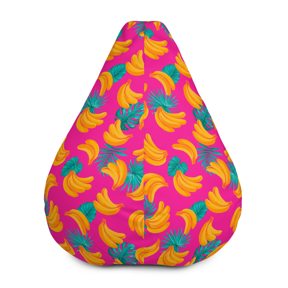 Pink Tropical Banana Pattern Print Bean Bag Cover