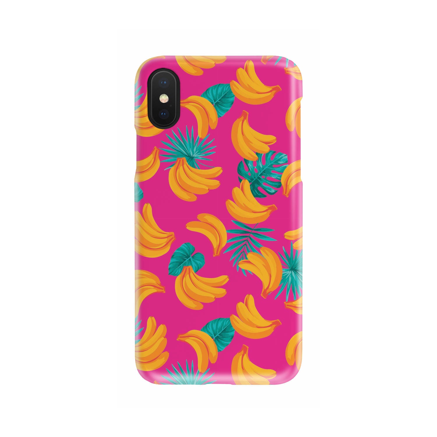 Pink Tropical Banana Pattern Print Phone Case