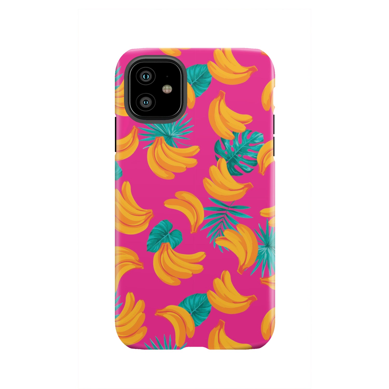 Pink Tropical Banana Pattern Print Tough Phone Case