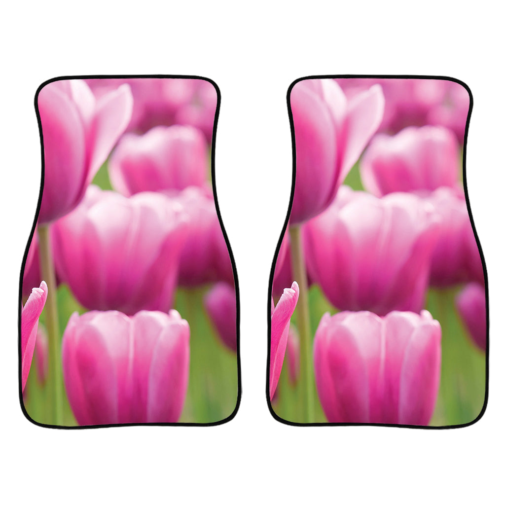 Pink Tulip Print Front Car Floor Mats