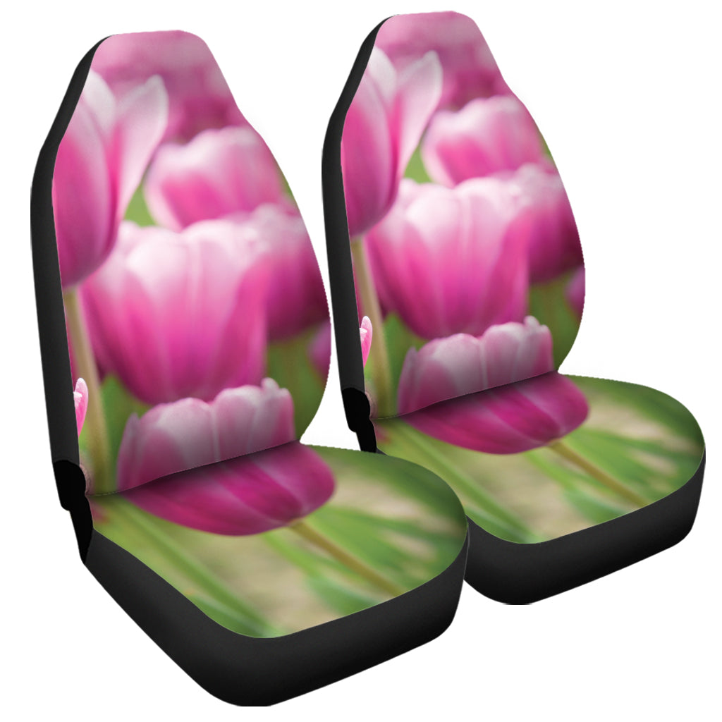 Pink Tulip Print Universal Fit Car Seat Covers