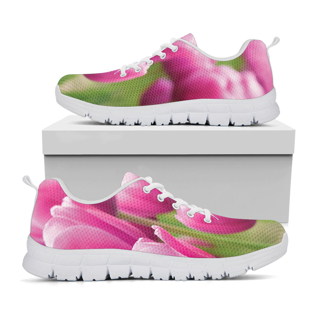 Pink Tulip Print White Sneakers