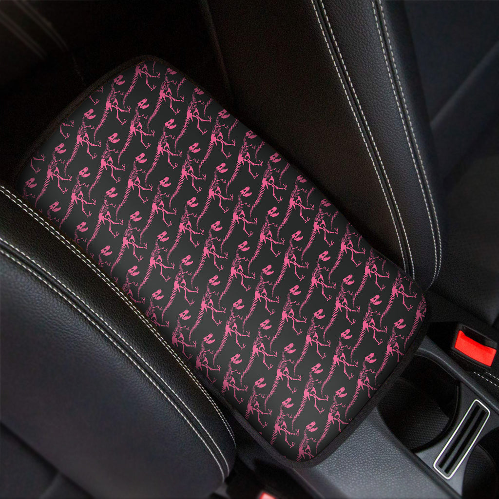 Pink Tyrannosaurus Fossil Pattern Print Car Center Console Cover