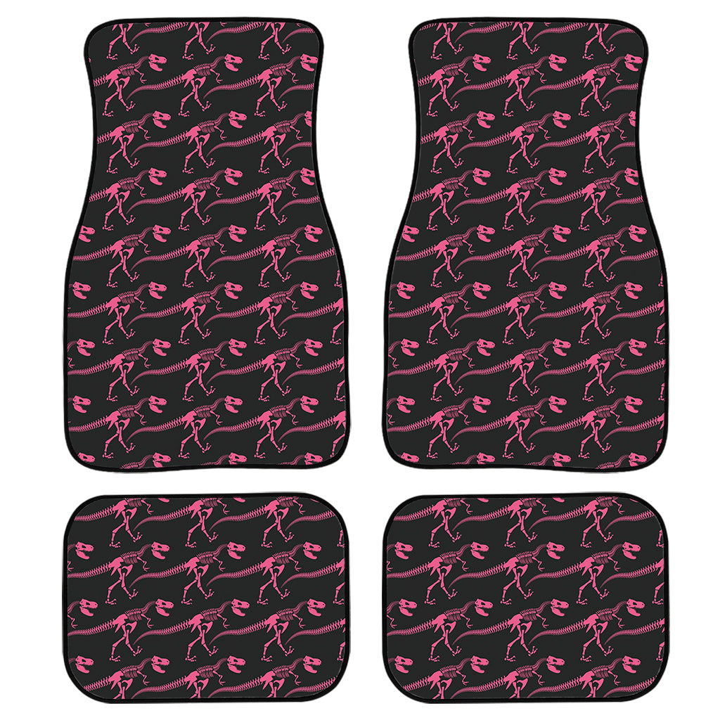 Pink Tyrannosaurus Fossil Pattern Print Front and Back Car Floor Mats