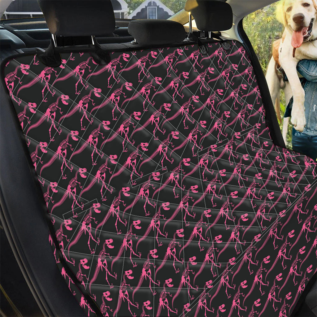 Pink Tyrannosaurus Fossil Pattern Print Pet Car Back Seat Cover