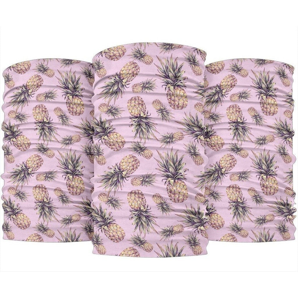 Pink Vintage Pineapple Pattern Print 3-Pack Bandanas