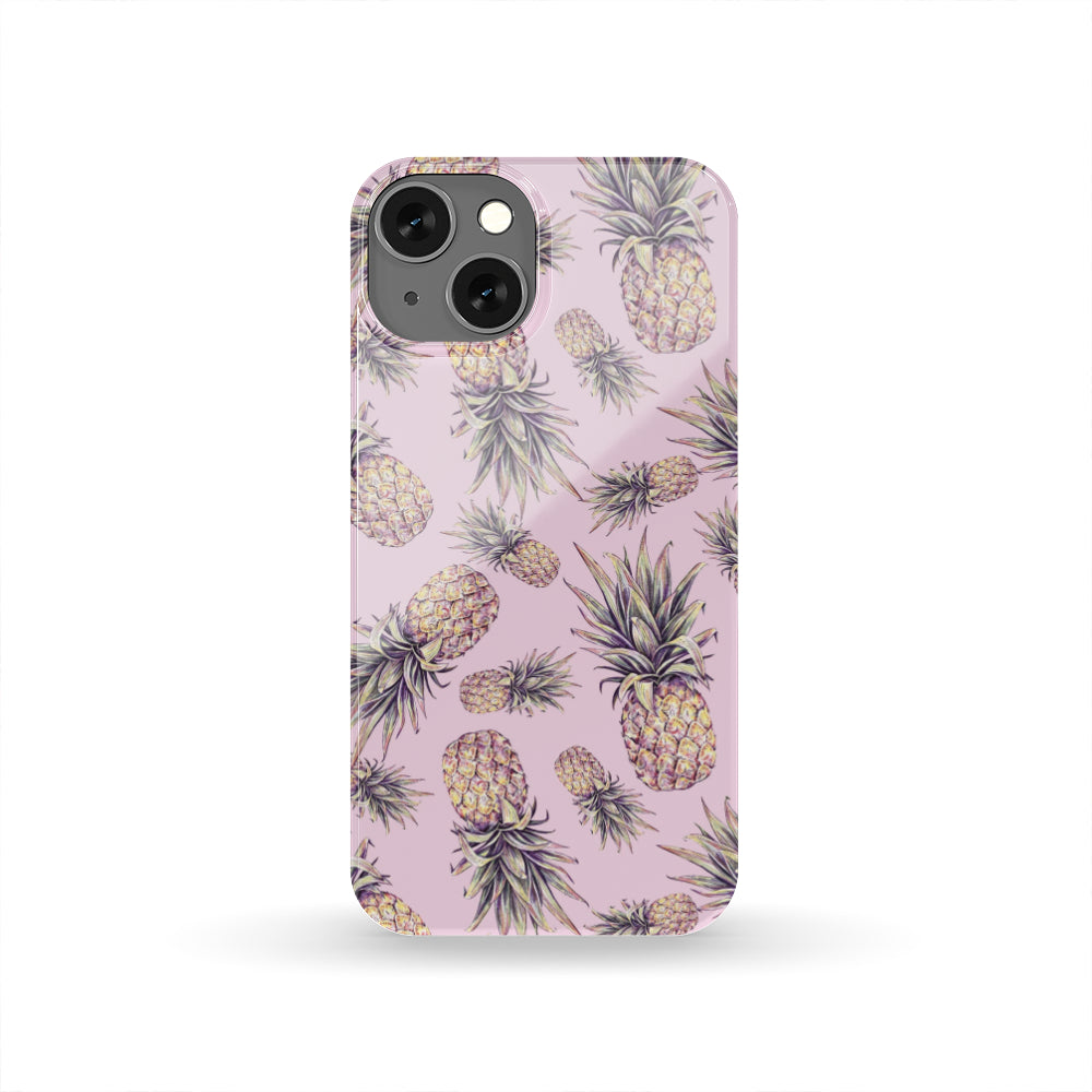 Pink Vintage Pineapple Pattern Print Phone Case