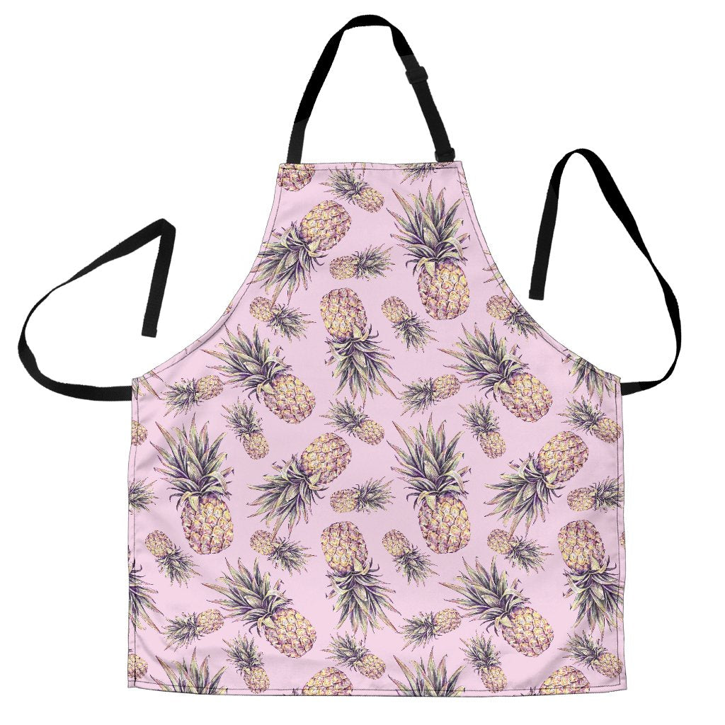 Pink Vintage Pineapple Pattern Print Women's Apron