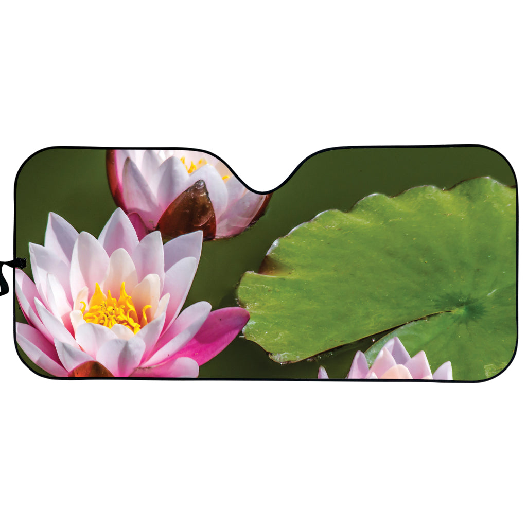 Pink Water Lilies Print Car Sun Shade