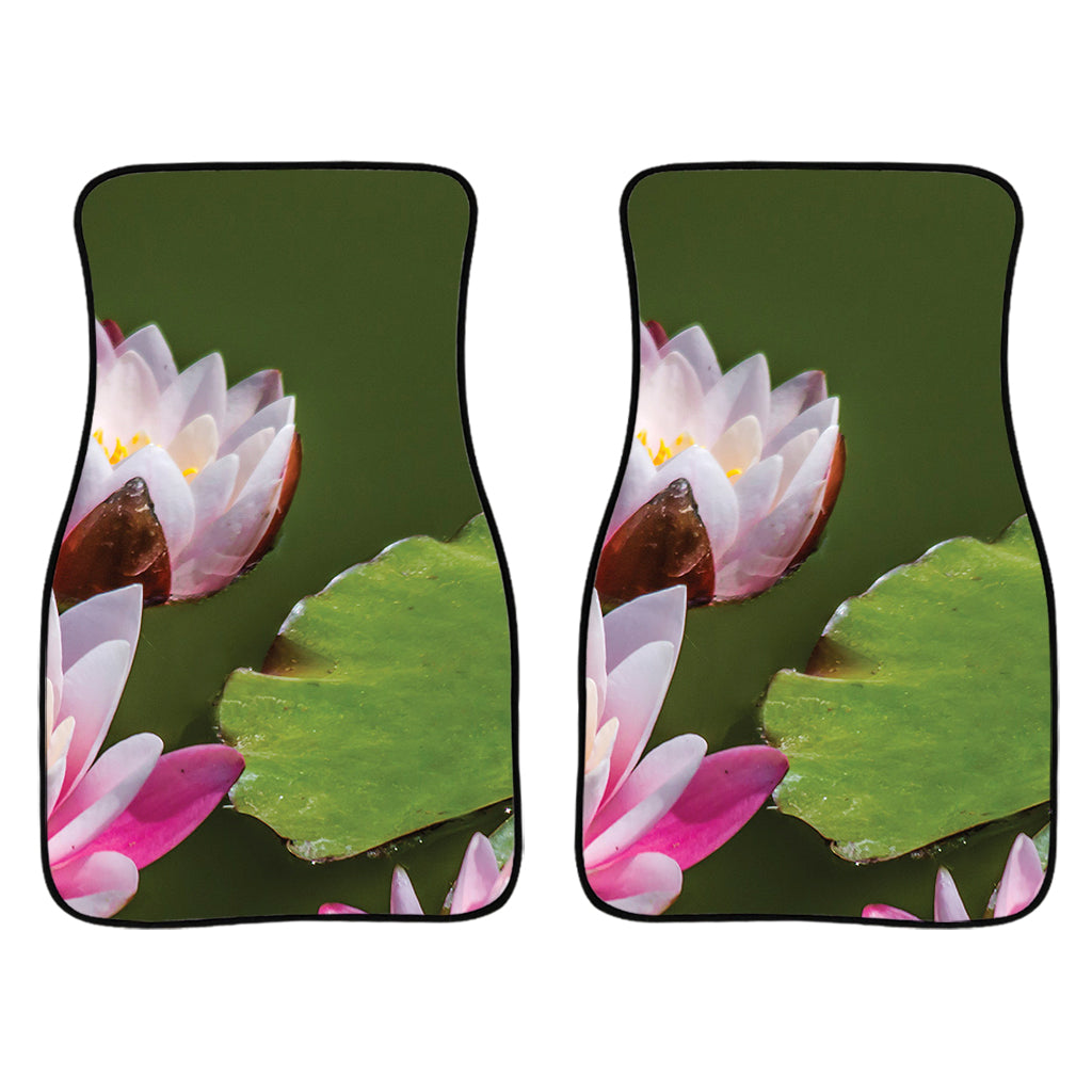 Pink Water Lilies Print Front Car Floor Mats