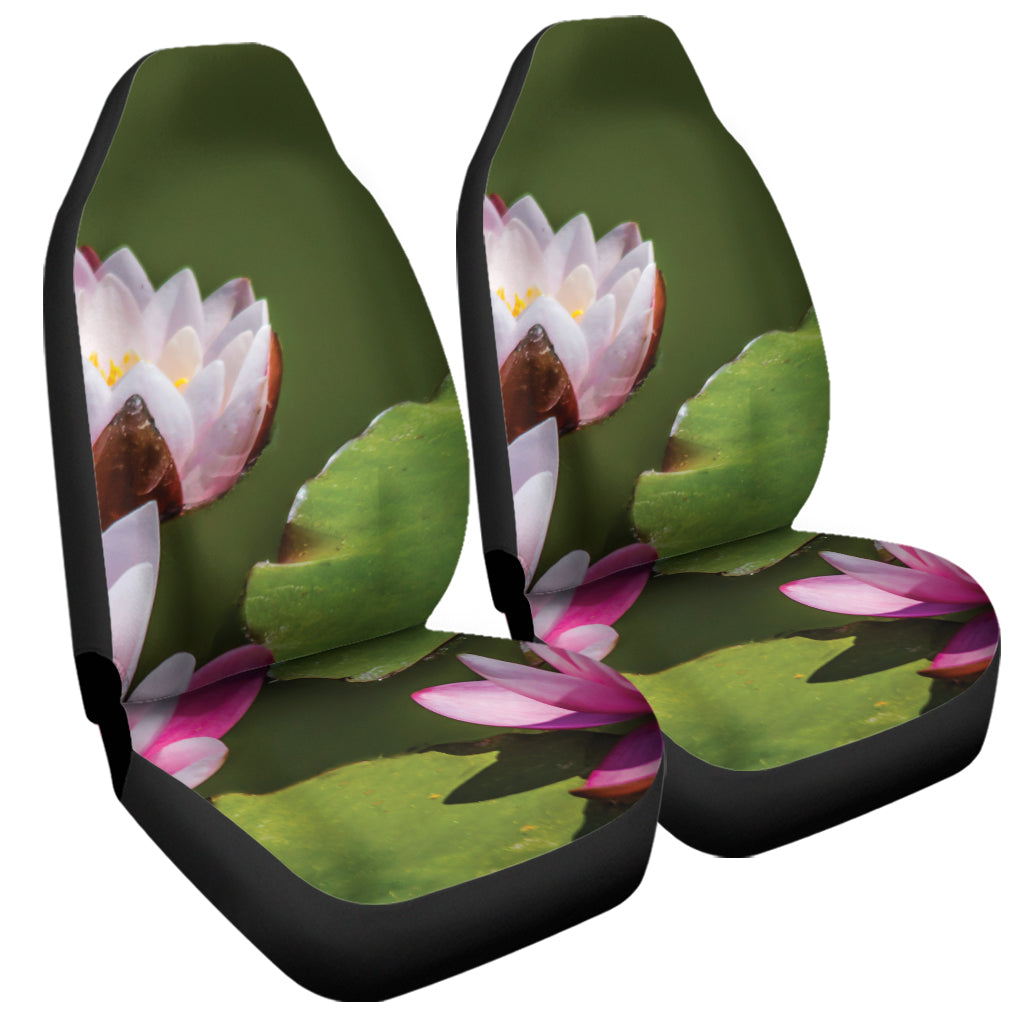 Pink Water Lilies Print Universal Fit Car Seat Covers