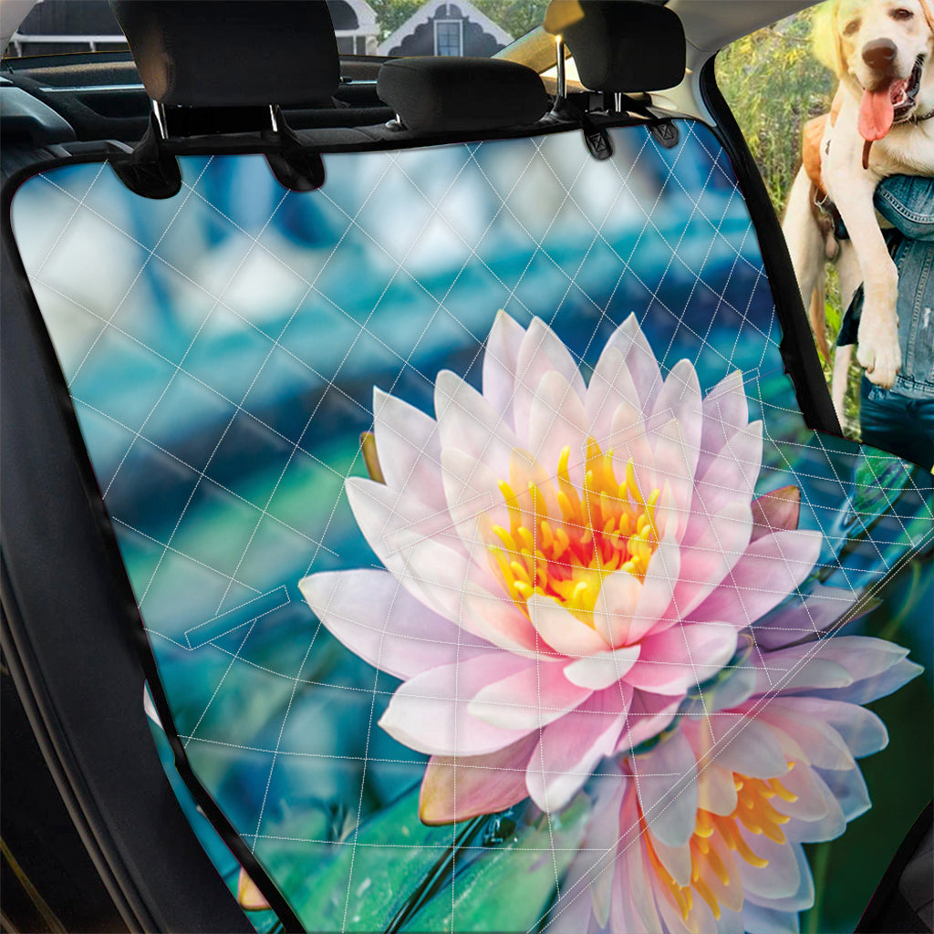 Pink Water Lily Print Pet Car Back Seat Cover