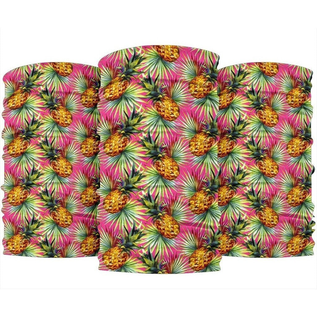 Pink Watercolor Pineapple Pattern Print 3-Pack Bandanas