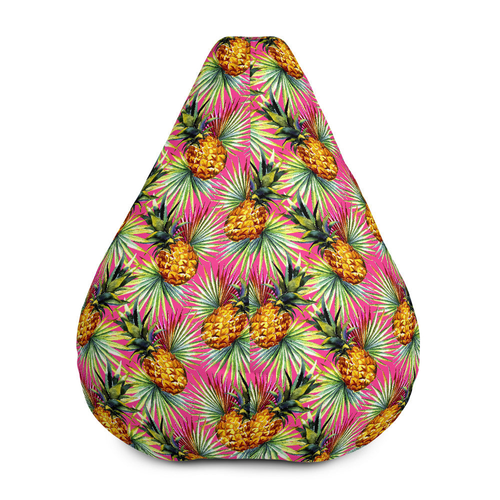 Pink Watercolor Pineapple Pattern Print Bean Bag Cover