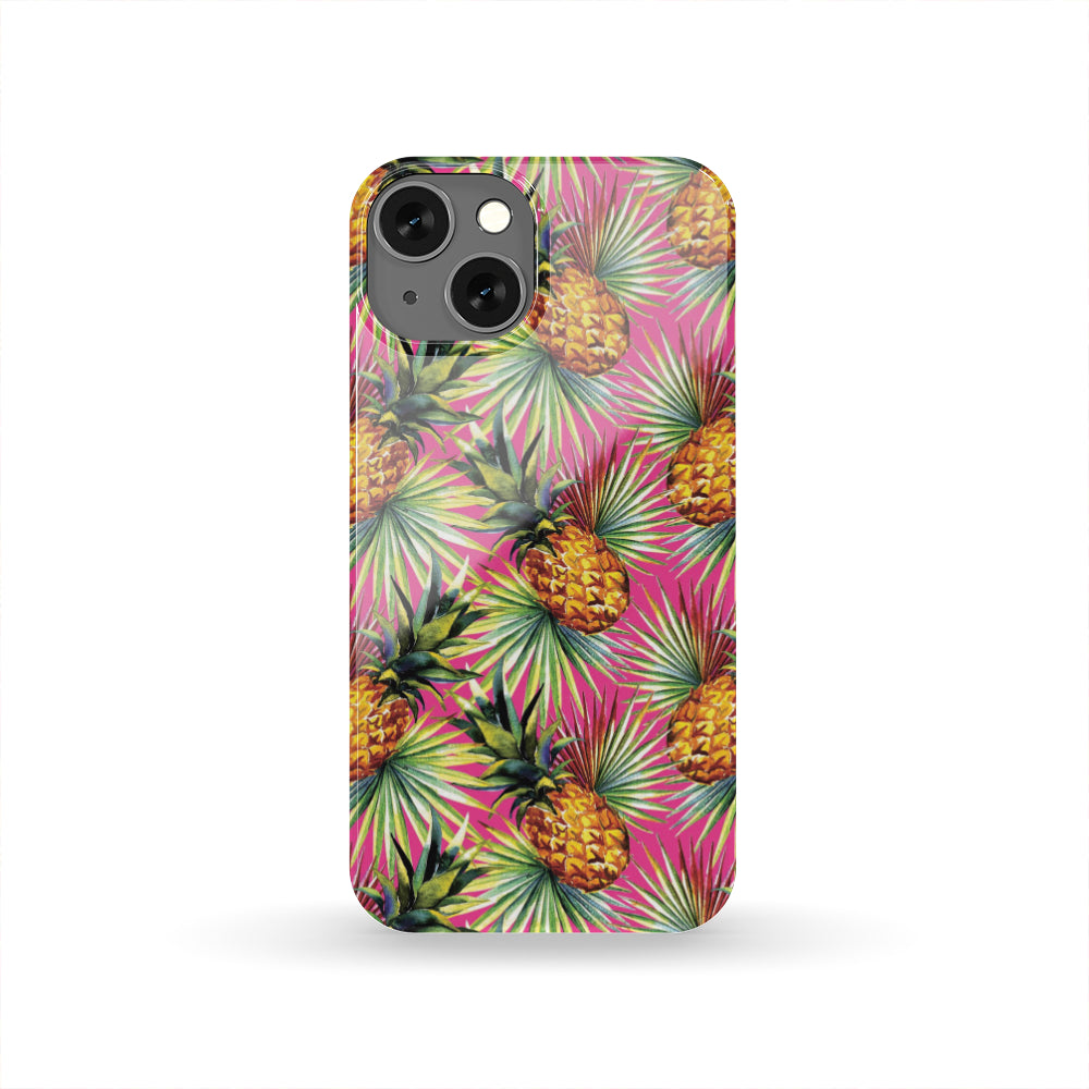 Pink Watercolor Pineapple Pattern Print Phone Case