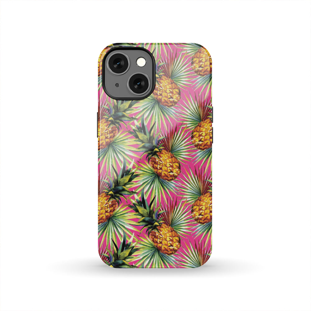 Pink Watercolor Pineapple Pattern Print Tough Phone Case