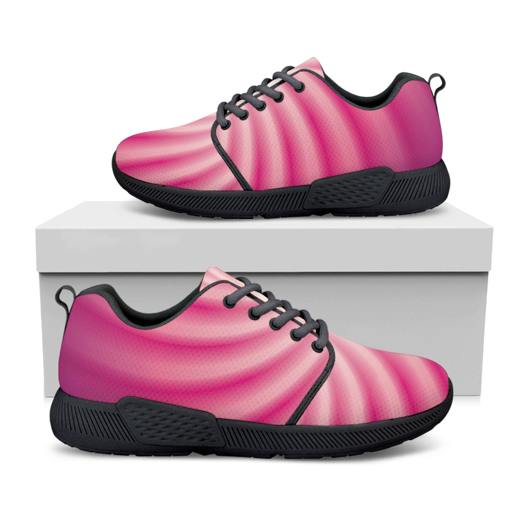 Pink Whirlpool Spiral Print Black Athletic Shoes