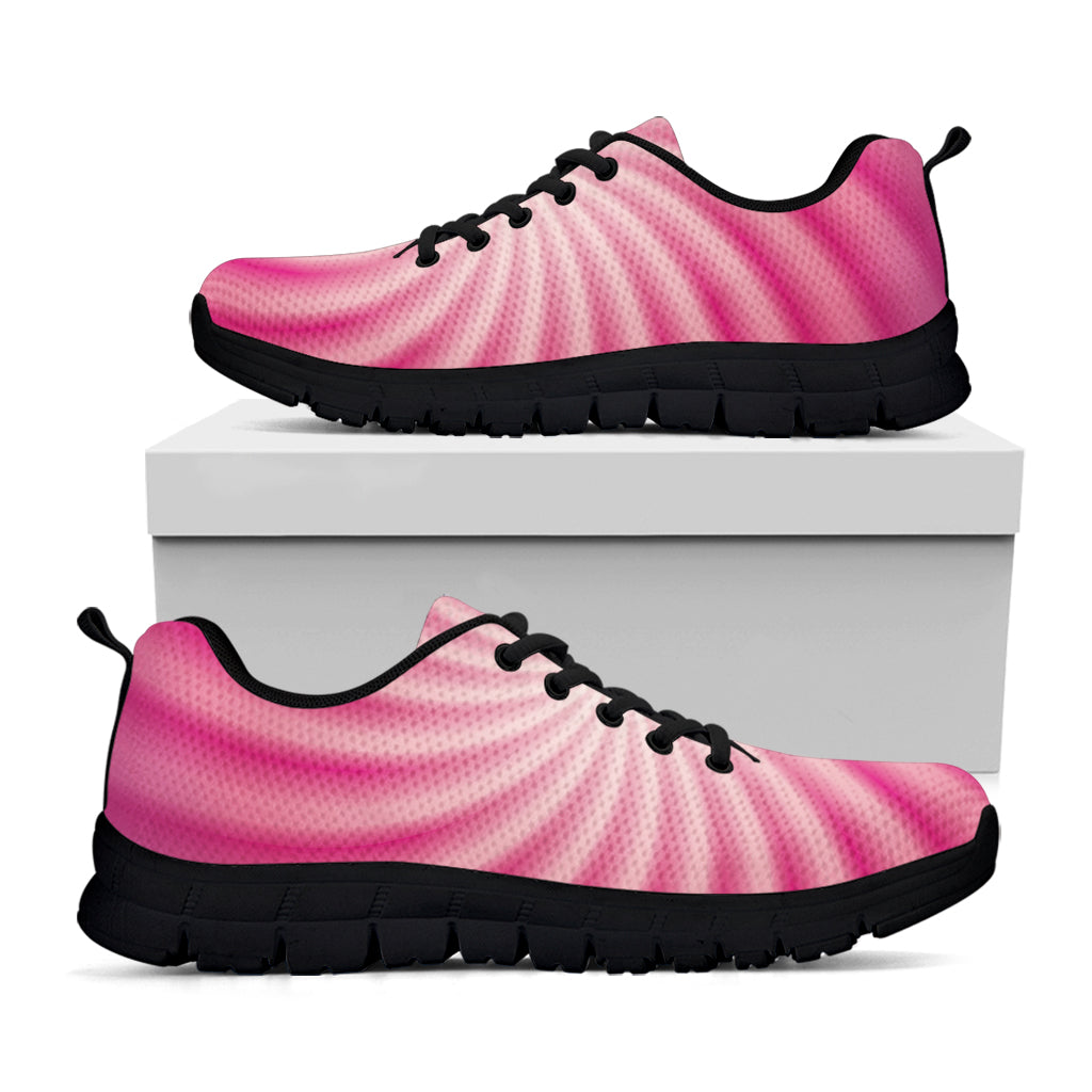 Pink Whirlpool Spiral Print Black Sneakers