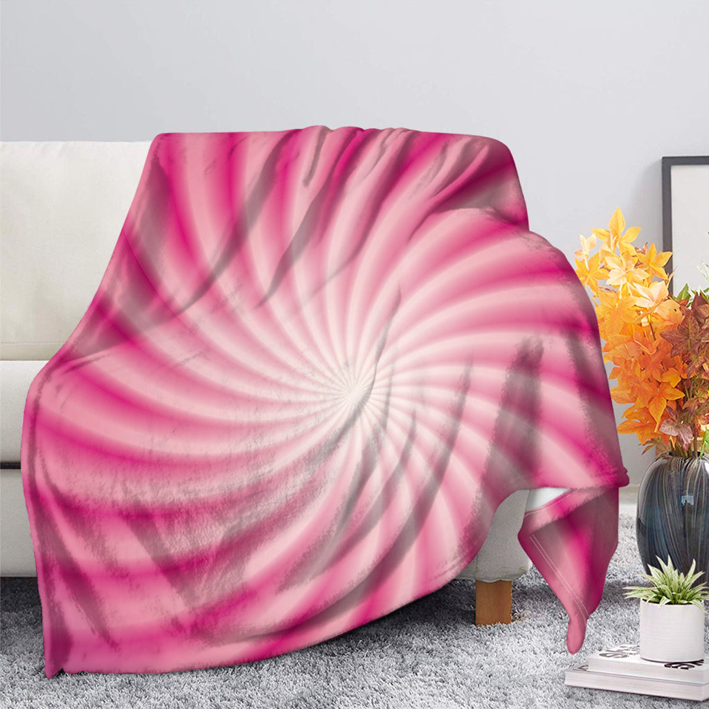 Pink Whirlpool Spiral Print Blanket