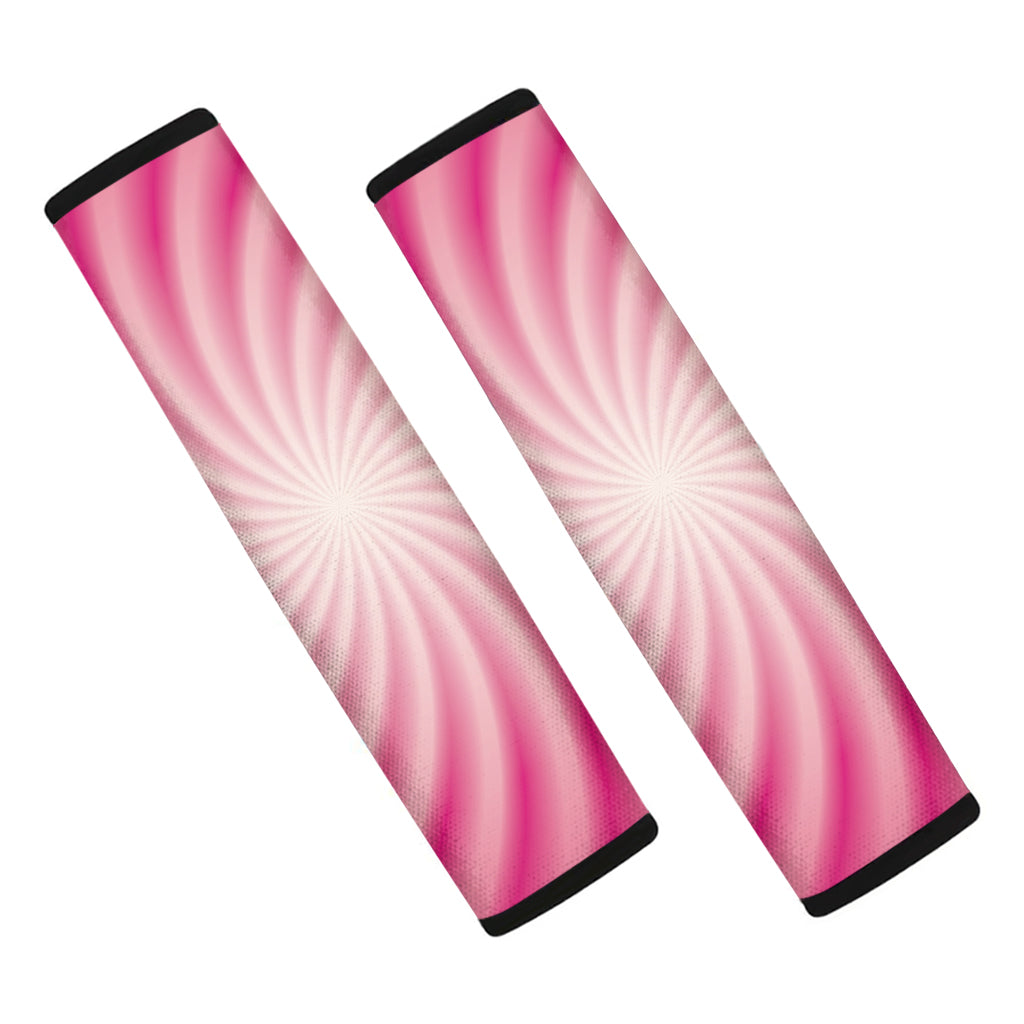 Pink Whirlpool Spiral Print Car Seat Belt Covers