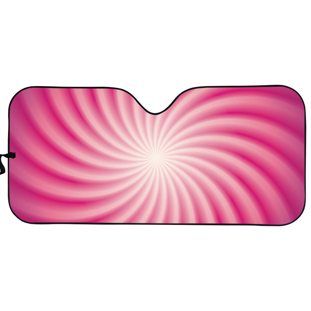 Pink Whirlpool Spiral Print Car Sun Shade