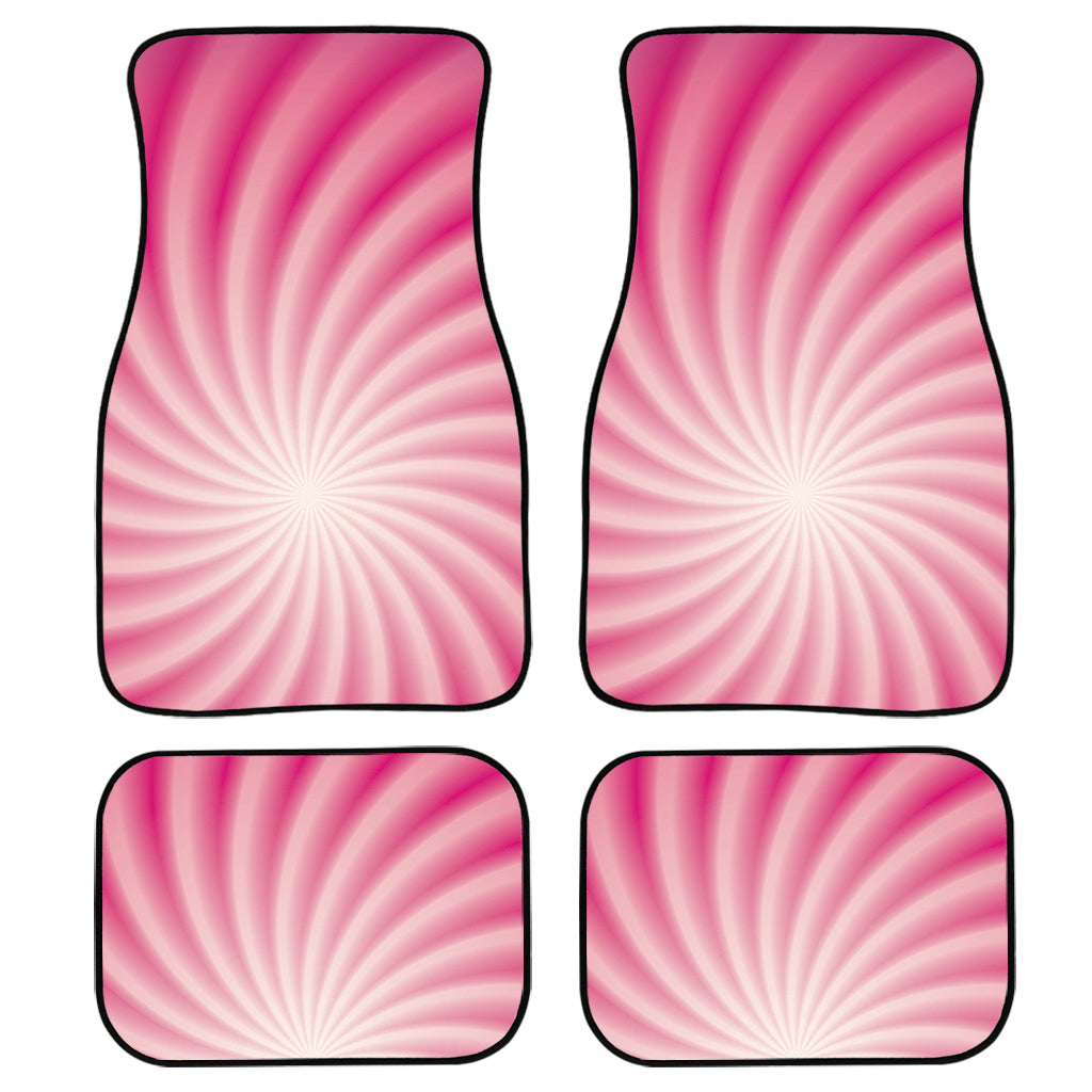 Pink Whirlpool Spiral Print Front and Back Car Floor Mats