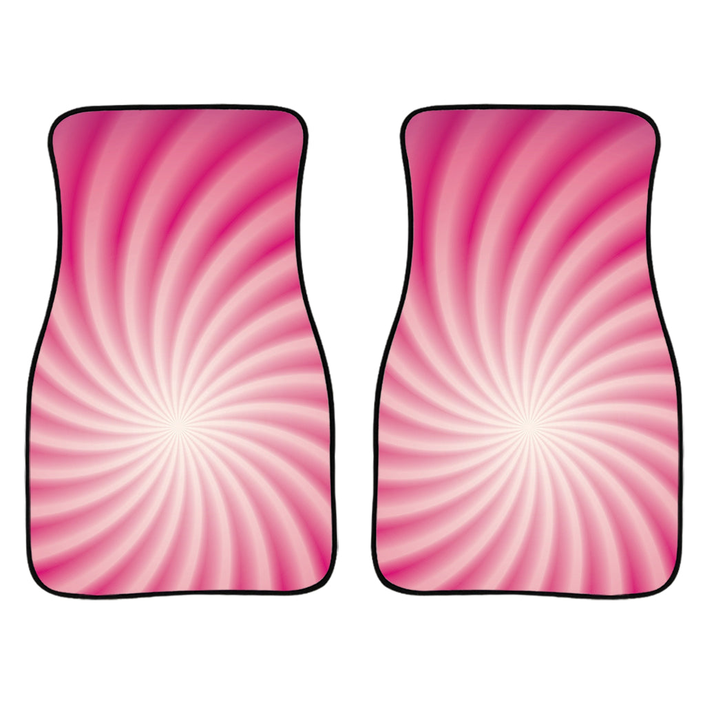 Pink Whirlpool Spiral Print Front Car Floor Mats