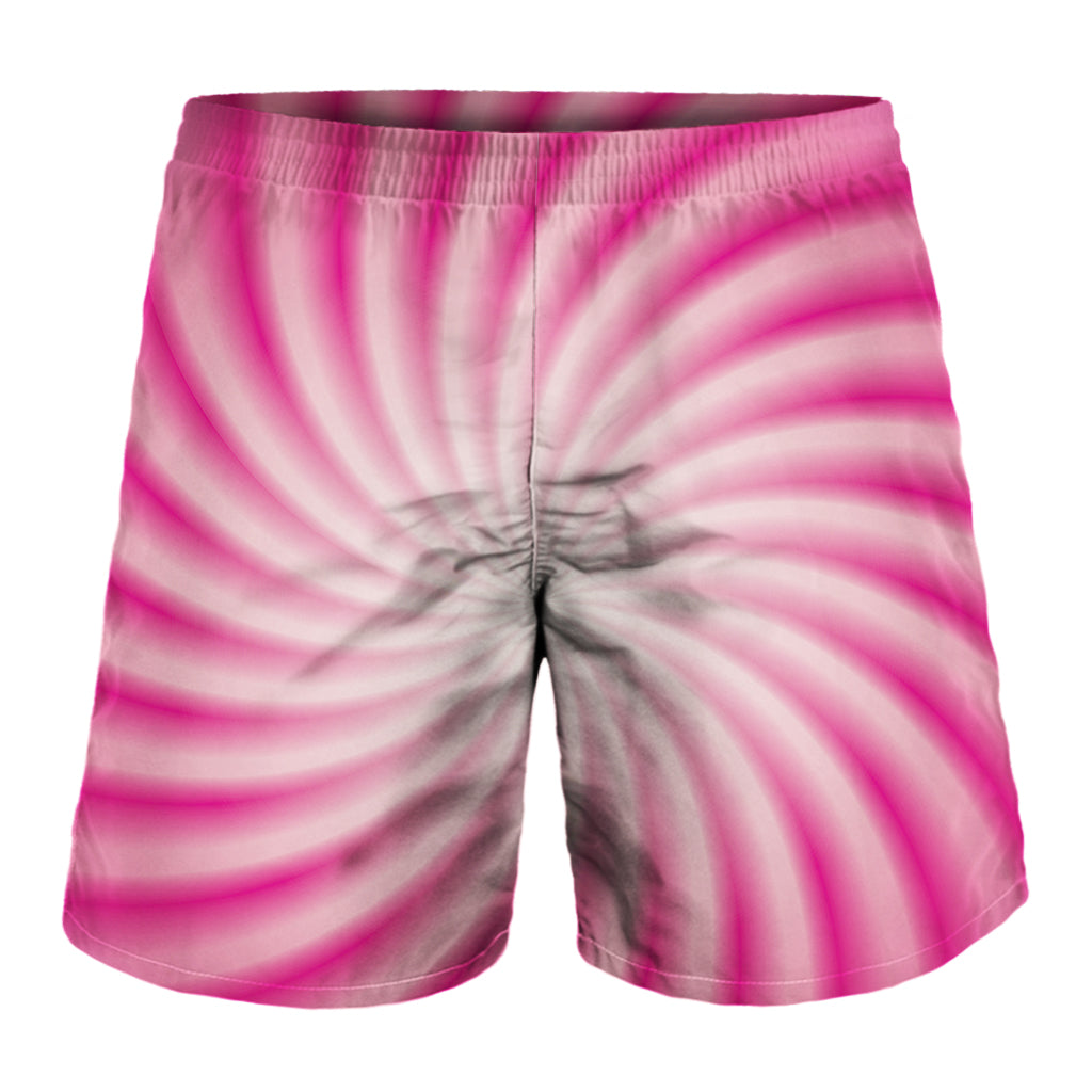 Pink Whirlpool Spiral Print Men's Shorts