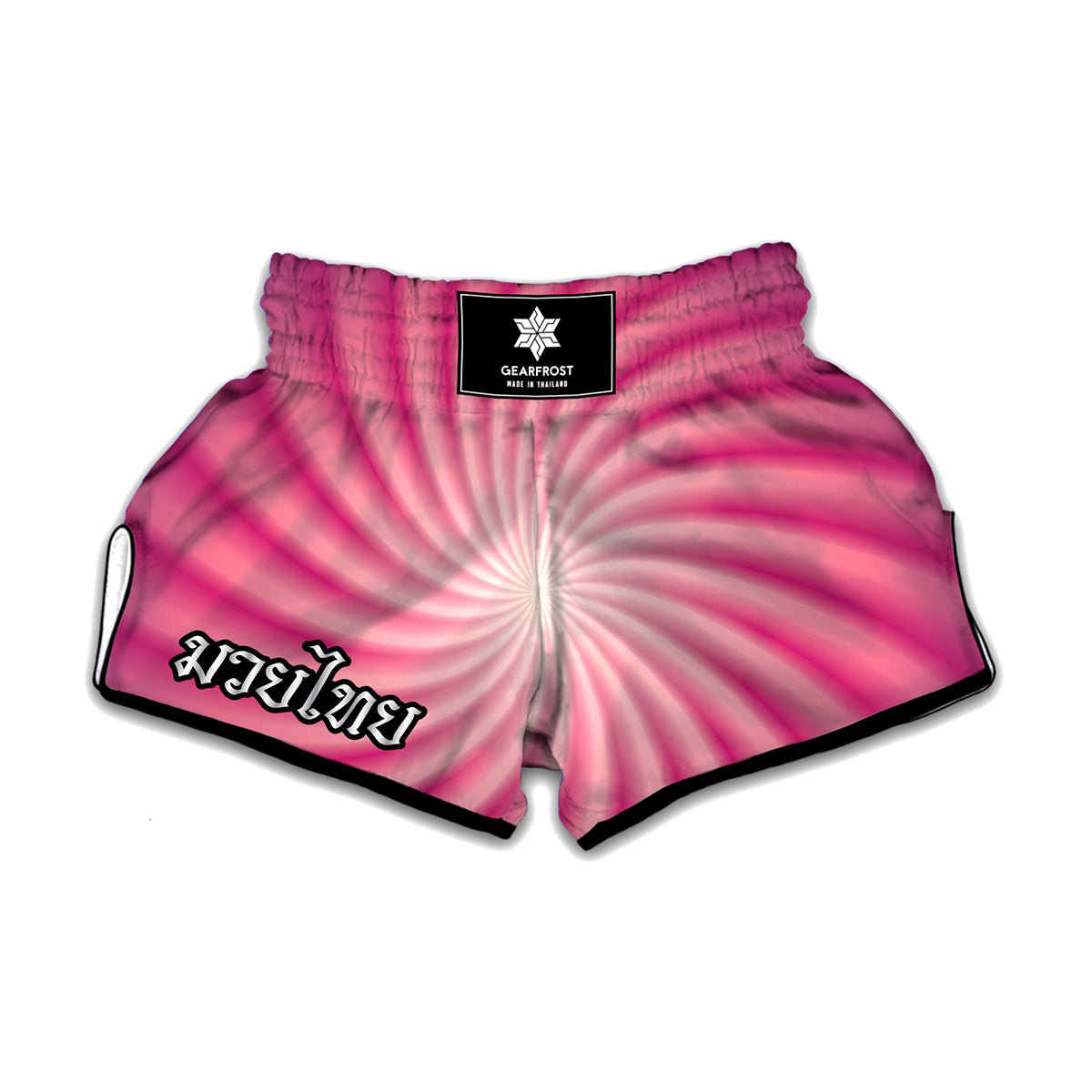 Pink Whirlpool Spiral Print Muay Thai Boxing Shorts