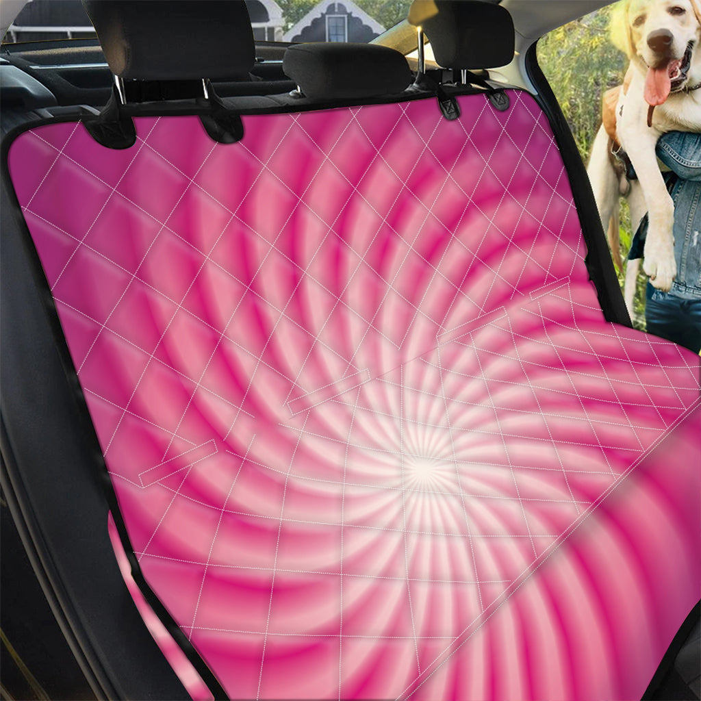 Pink Whirlpool Spiral Print Pet Car Back Seat Cover