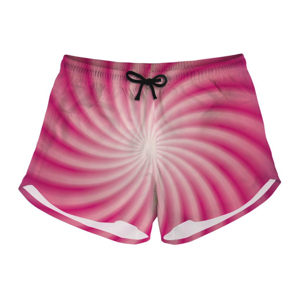 Pink Whirlpool Spiral Print Women's Shorts