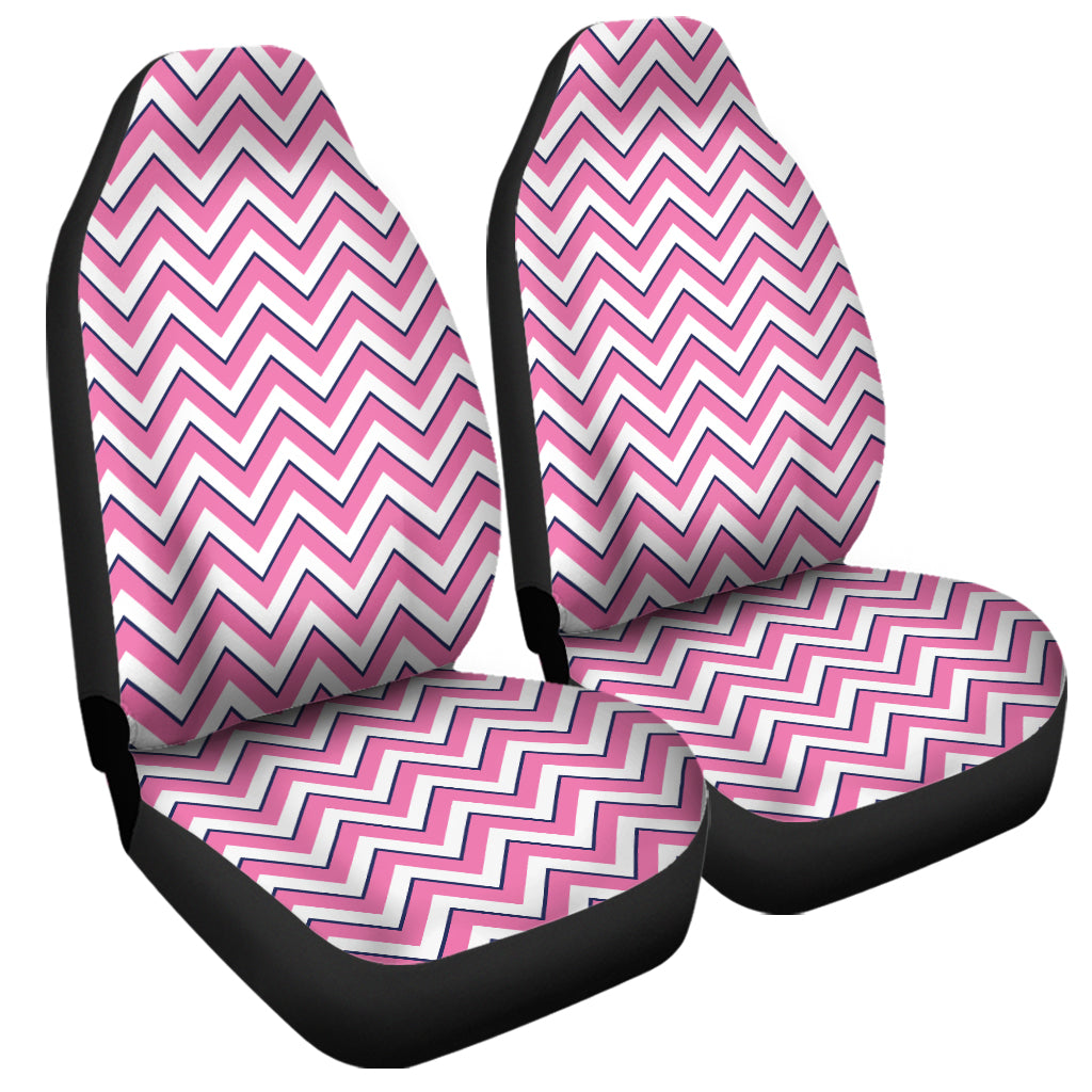 Pink White And Navy Chevron Print Universal Fit Car Seat Covers