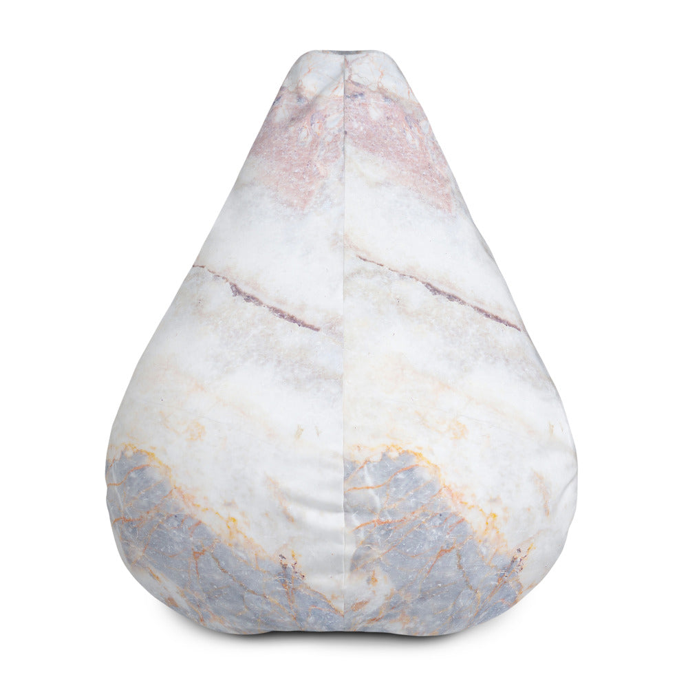 Pink White Grey Marble Print Bean Bag Cover