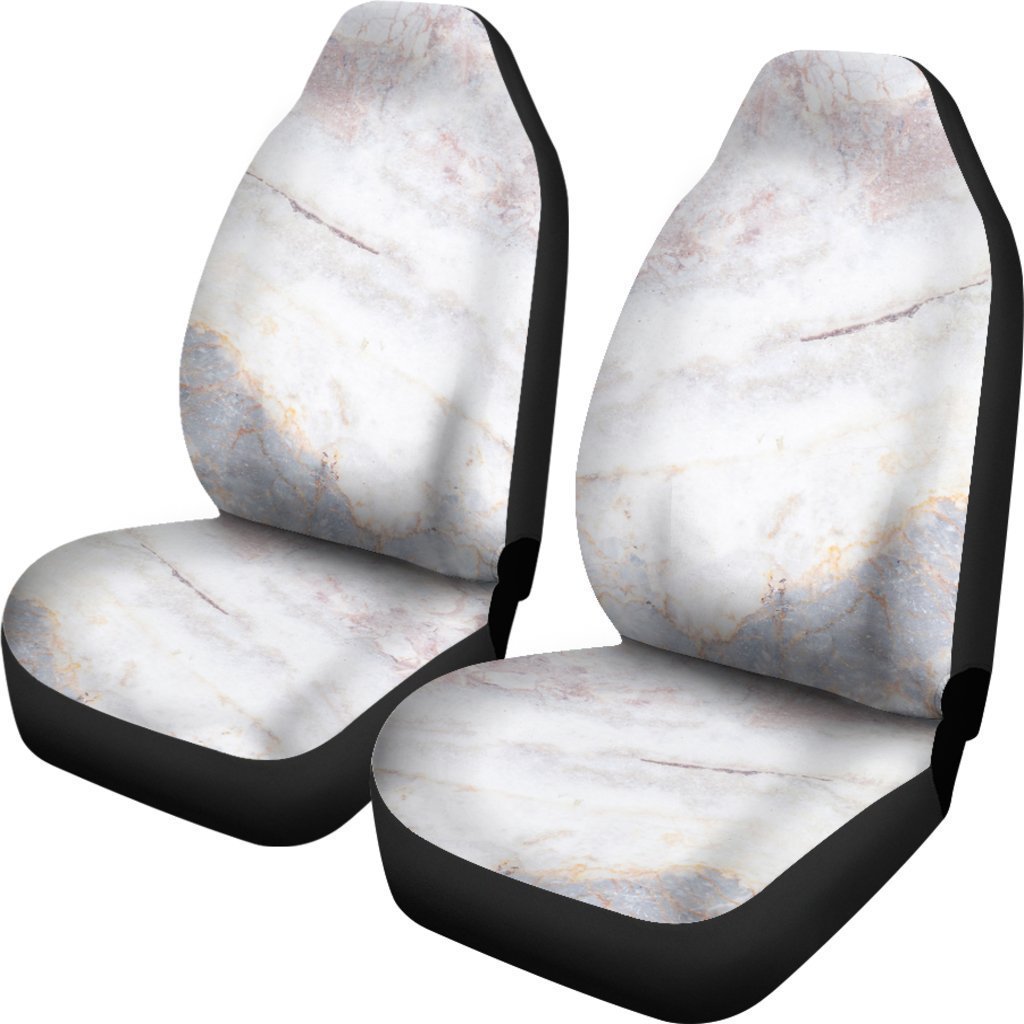 Pink White Grey Marble Print Universal Fit Car Seat Covers