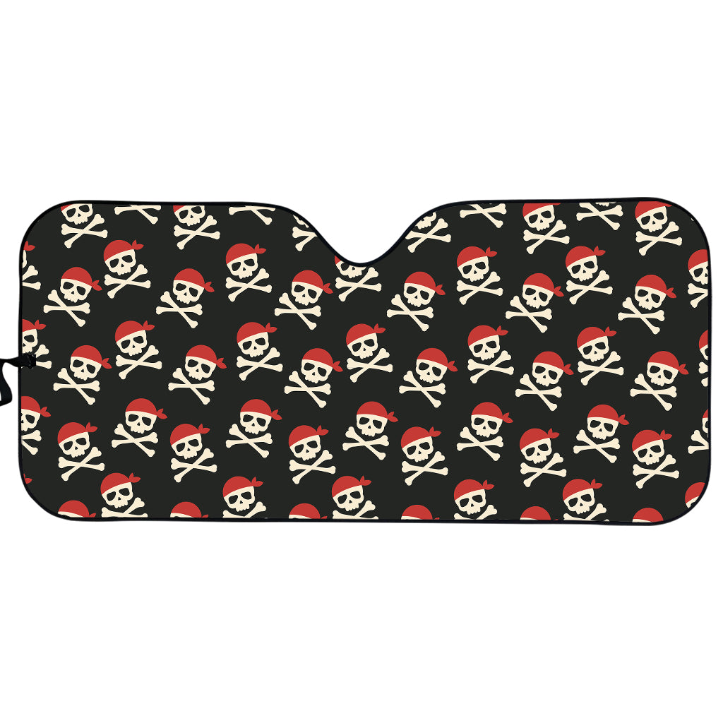 Pirate Skull Crossbones Pattern Print Car Sun Shade