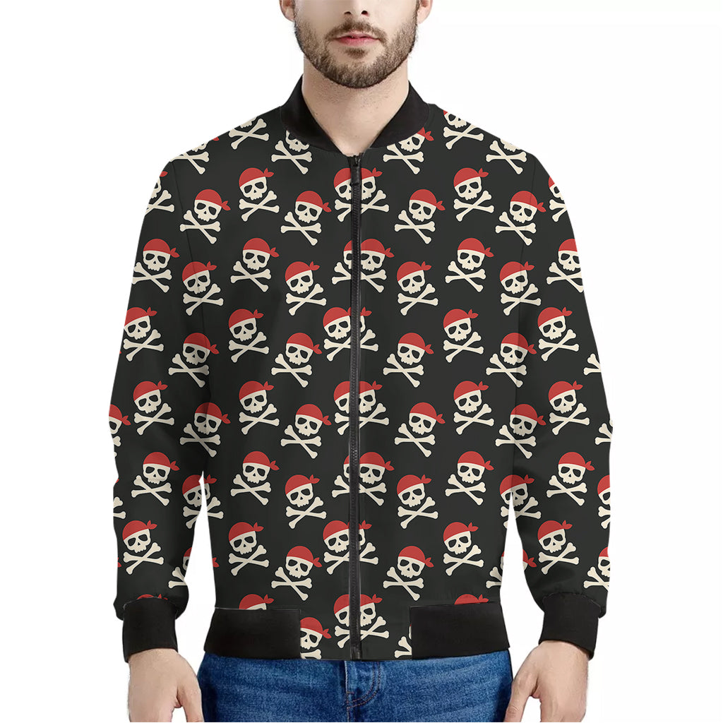 Pirate Skull Crossbones Pattern Print Men's Bomber Jacket