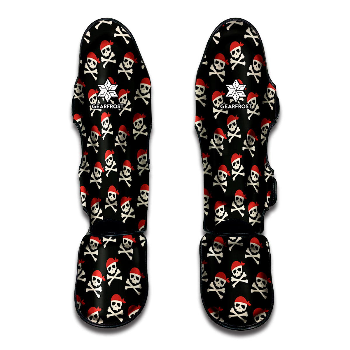 Pirate Skull Crossbones Pattern Print Muay Thai Shin Guards