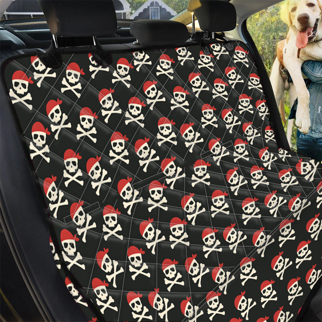 Pirate Skull Crossbones Pattern Print Pet Car Back Seat Cover