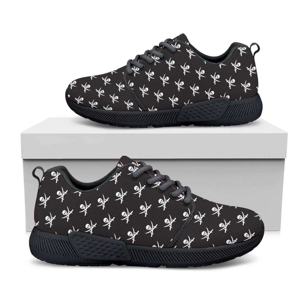 Pirate Skull Symbol Pattern Print Black Athletic Shoes