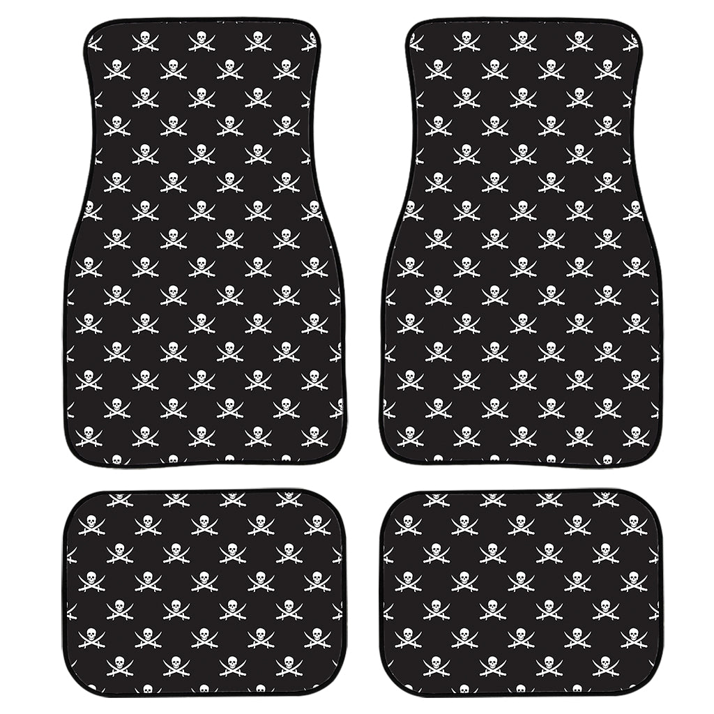 Pirate Skull Symbol Pattern Print Front and Back Car Floor Mats