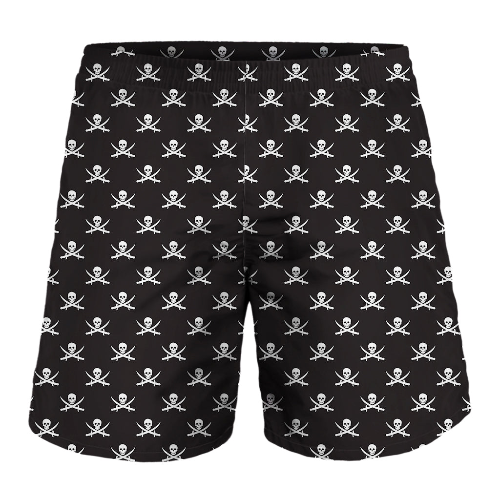 Pirate Skull Symbol Pattern Print Men's Shorts