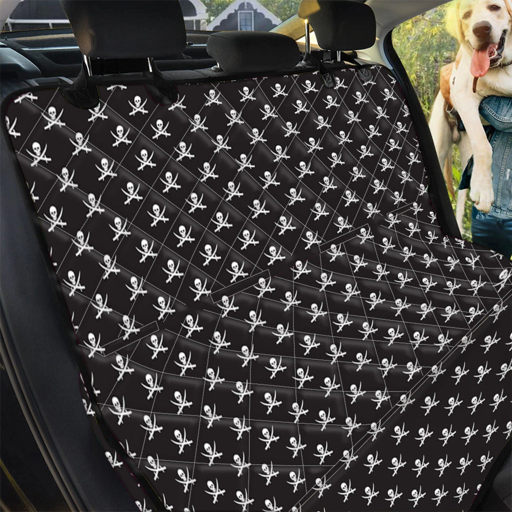 Pirate Skull Symbol Pattern Print Pet Car Back Seat Cover