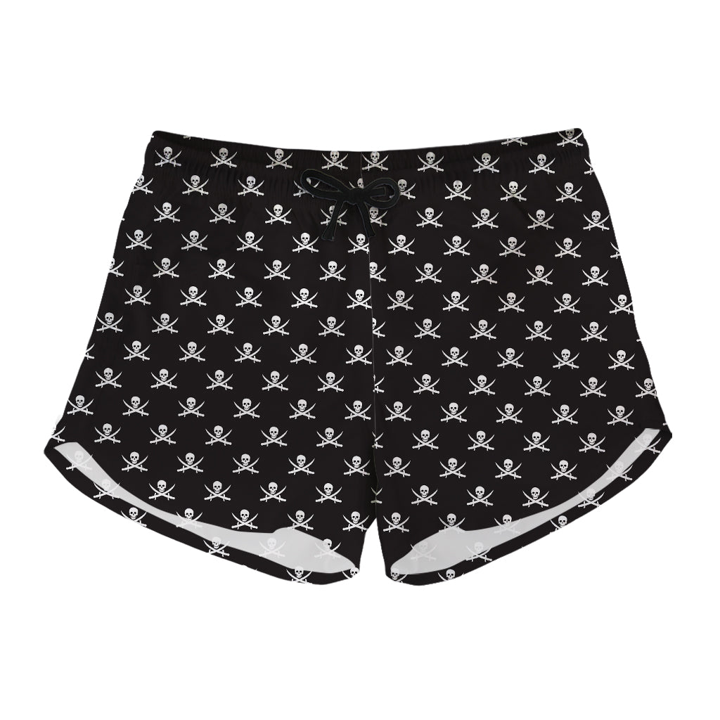 Pirate Skull Symbol Pattern Print Women's Shorts