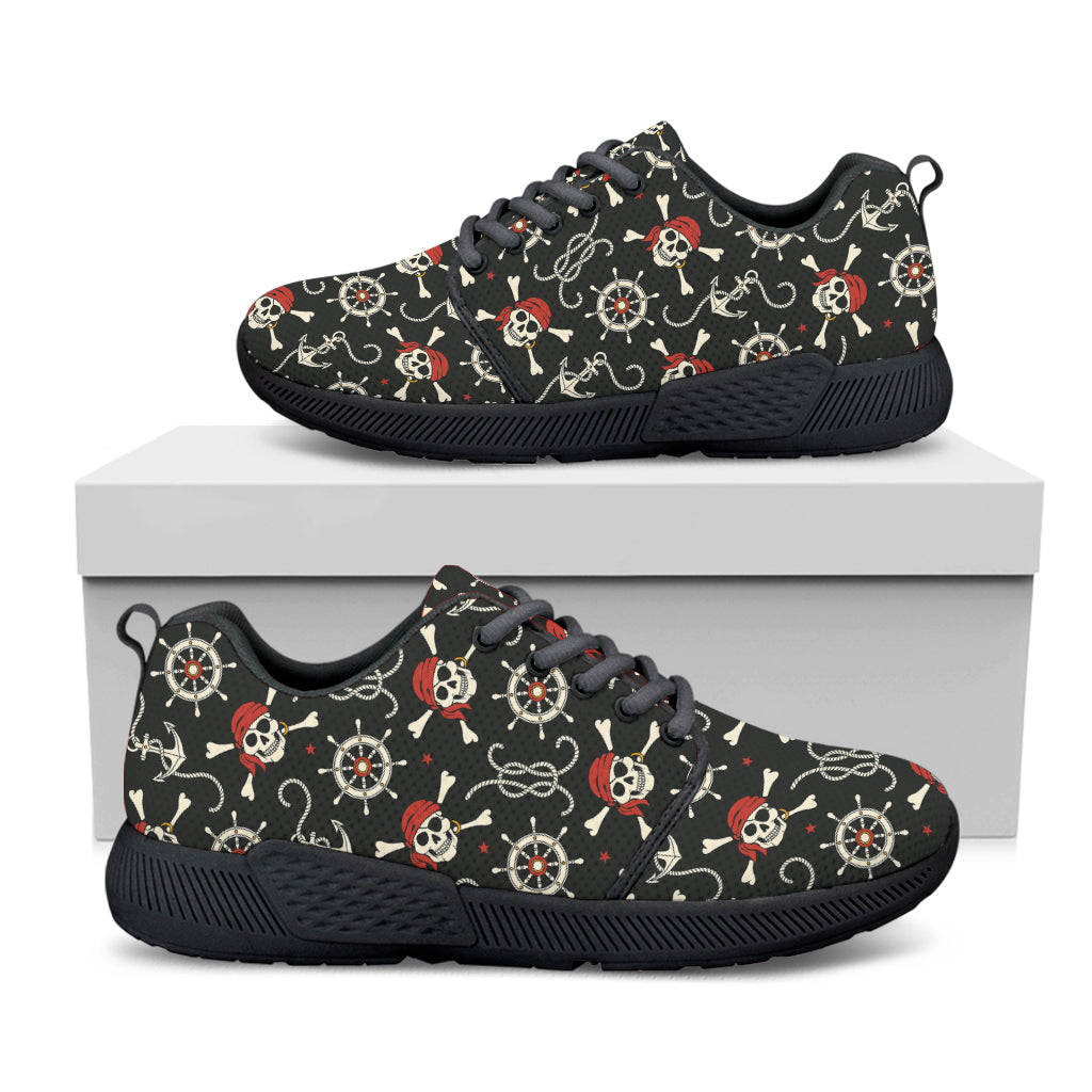 Pirate Theme Pattern Print Black Athletic Shoes