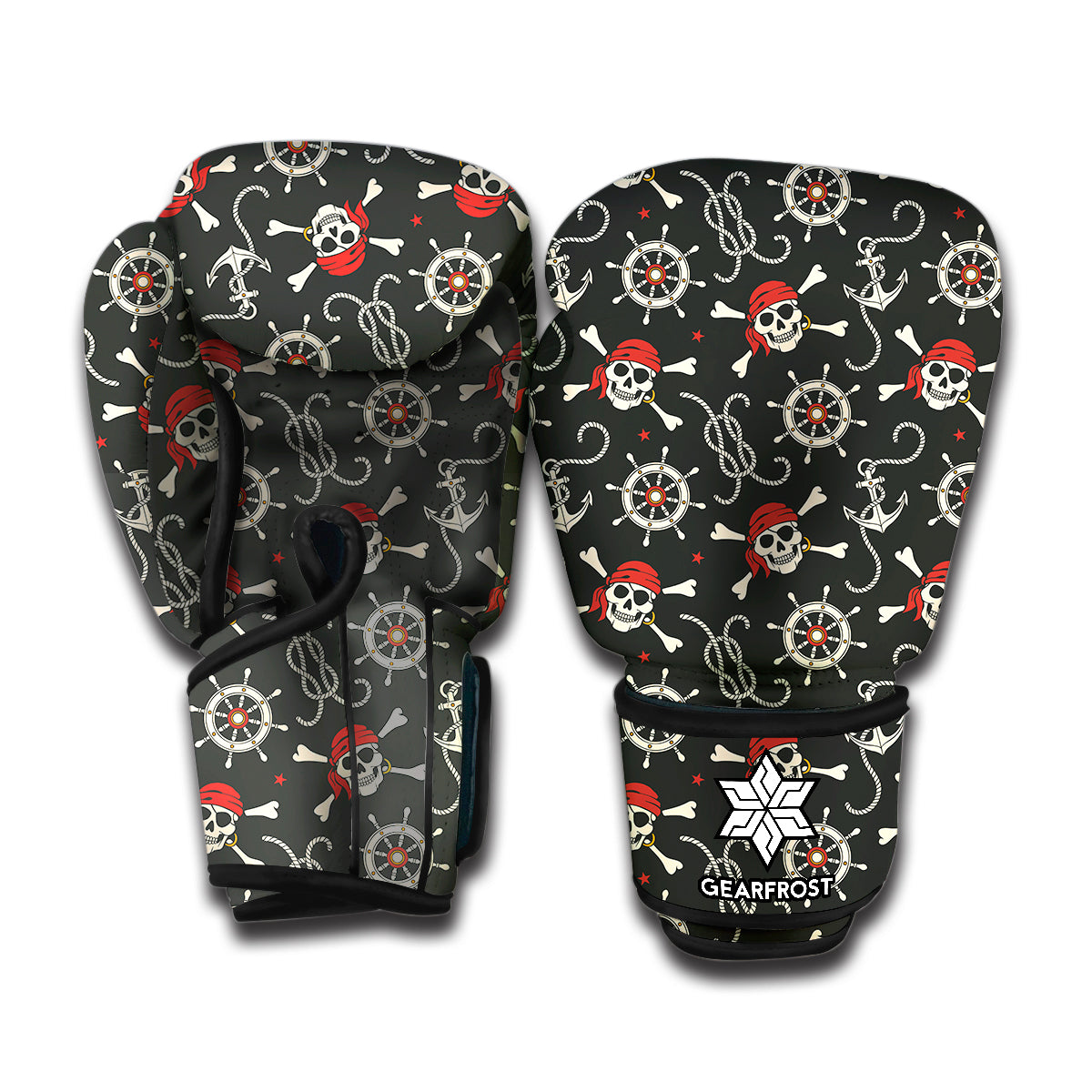 Pirate Theme Pattern Print Boxing Gloves