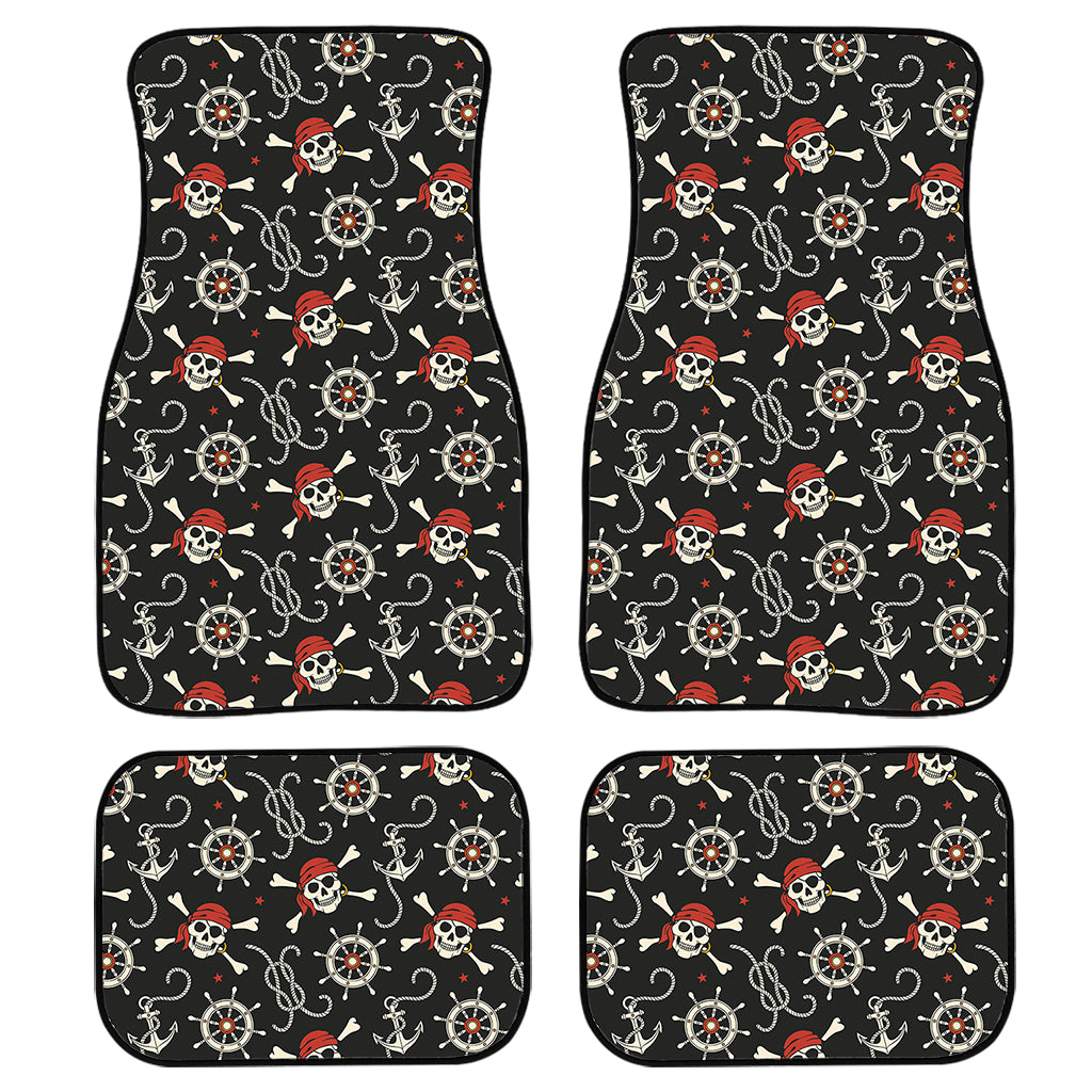 Pirate Theme Pattern Print Front and Back Car Floor Mats