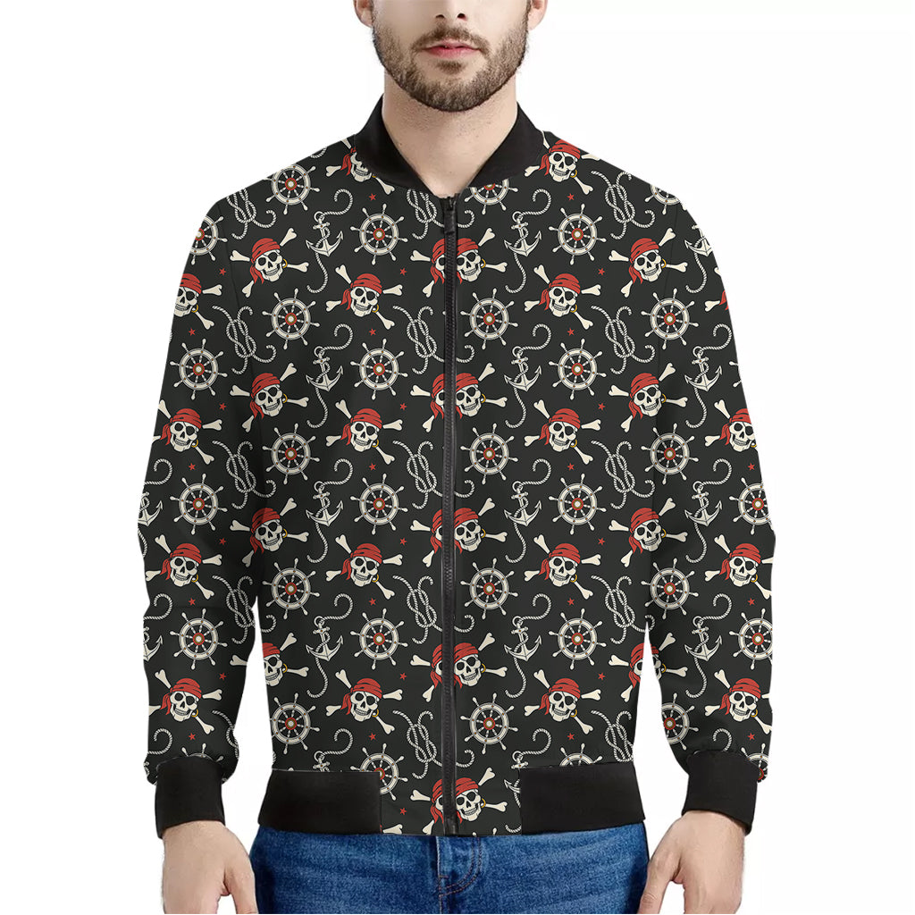 Pirate Theme Pattern Print Men's Bomber Jacket